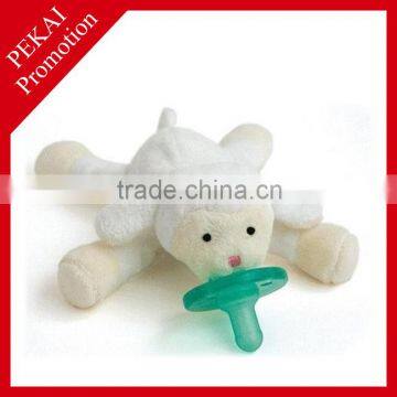 Cute soft lamb toys with baby pacifier funny pacifier pacifier