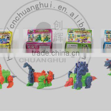 4 In 1 Building Blocks Transform Dinosaur Robot Small Toy (Can Add Candy) photo-3