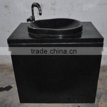 free standing counter top black granite washbasins