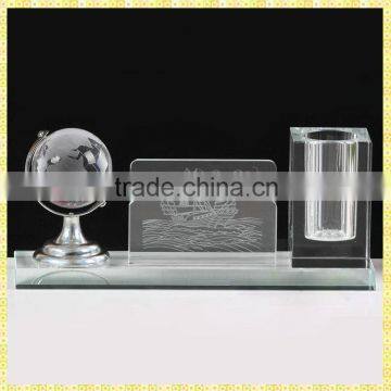 Personalized Engraved Crystal Table Pen Holder Set For Office Decorations