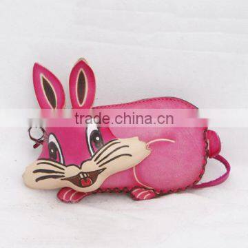 Handmade Leather Large Rabbit Coin Purse photo-4
