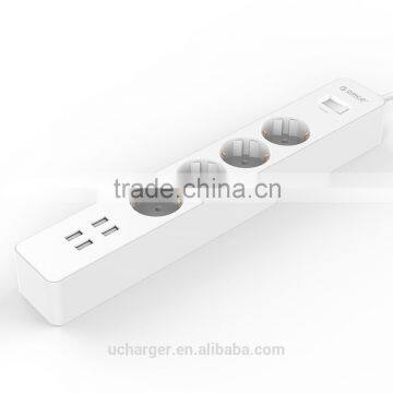ORICO Overload Over Voltage Over Current Short Circuit Protected 4 Gang 4 USB Extension Socket Usb eu With Surge Protector photo-3