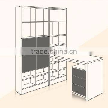 Melamine Large Size Bookcase With Studying Table photo-4