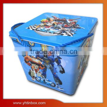 cartoon printed tin bucket