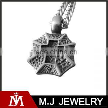 Fashion Stainless Steel Shield Cross Mens Necklace Pendant High Quality Square Chain Necklace