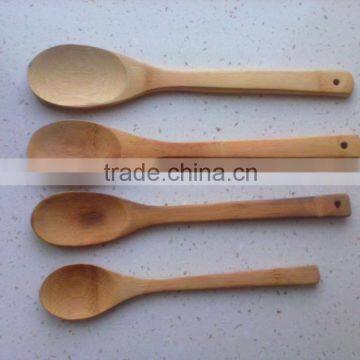 long handle natural color bamboo spoon for children