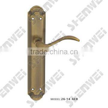 26-14 AEB brass door handle on plate