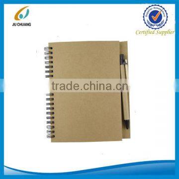 Recycled creative brown stone paper note book with pen