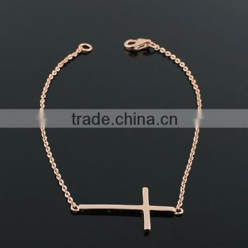 2SHE Latest Gold Plated 925 sterling sliver Cross bracelets