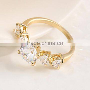 Hot Sale 18K Real Gold Plated Ring Fashion New Crystal Rings Wedding photo-3