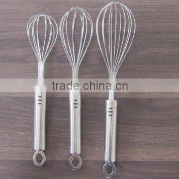 Manual stainless steel mixer beat eggs household blender bold stainless steel round bar handle Small Medium Large Whisk D07