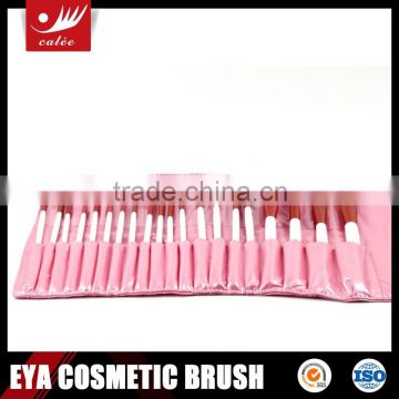 Natural and nylon hair of 20pcs professional cosmetic brush set with pink pouch