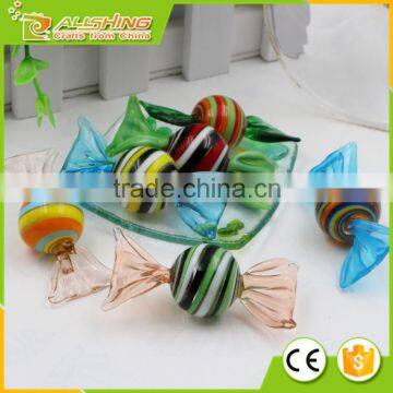Wholesale MURANO STYLE ART GLASS CANDY CHRISTMAS ORNAMENTS SET OF 7