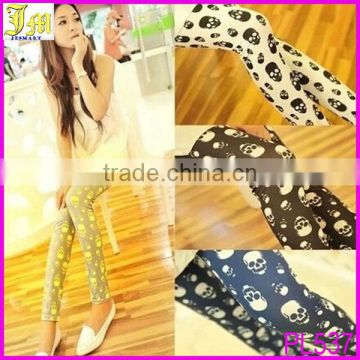 Fashion Sexy Korean Hot Sale Spring and Autumn Skull Ladies Tight Leggings Women's Long Skinny Pants Cheap Price