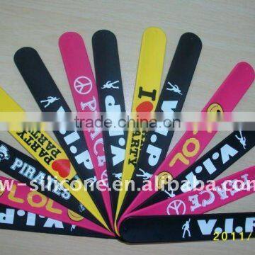 Bright Color Silicone Reflective Slap Bracelets