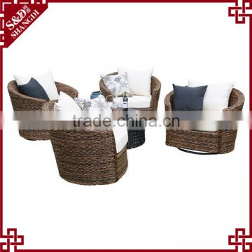 Unique hand woven swivel chairs wicker sofa set outdoor patio furniture