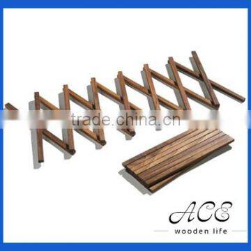 High Quality Wooden Concertina Trivet folding trivet Bamboo Folding Placemat