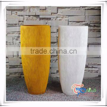 Fiberglass modern floor vase large flower pot