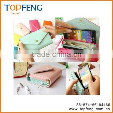 Crown smart pouch leather PU wallet case handbag for iPhone/Galaxy S/Smart Phone, comestic Jewelry bag