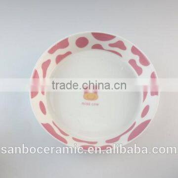Porcelain Children's Dinnerware Set With Pink Pritning, Dinner Set for 6 People photo-5