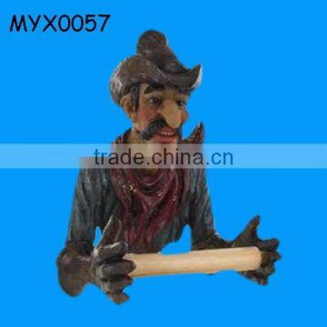 Hot selling resin free standing Cowboy Toilet Paper Holder for sale