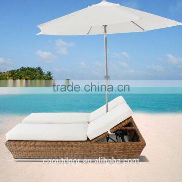 2016 Updated Double Rattan/wicker Daybed With Wheels WYHS-D055, Wicker Furniture/Garden Patio Furniture/outdoor Furniture. photo-3