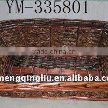 good quality wicker rattan fruit basket with wood handle