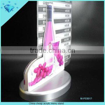 Customize Acrylic Wine Bottle Shaped Menu Display Stand photo-2