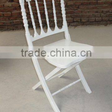 High Quality Wood Banquet White Padded Folding Chair for Wedding photo-6