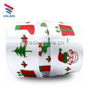Custom Cheap Printed Grosgrain Ribbon Printed Snowman and Merry Christmas Grosgrain Ribbon Printed Christmas Ribbons