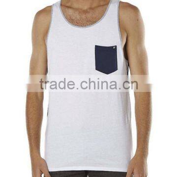 100% Cotton Custom Pocket Tank Top