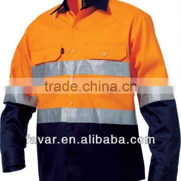 two tone orange 100 cotton work shirt