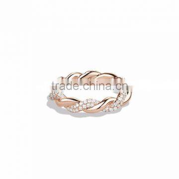 Rose Gold Plated CZ Studded Designer Ring