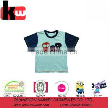 Summer O-neck cute little boy's t-shirts with cartoon print