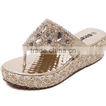 Zm50139b Ladies Rosary Sandal Wholesale Wedge Heel Women Shoes photo-3