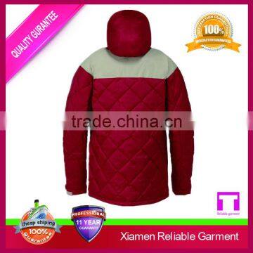 Red Colour Custom Satin 90% Down 10% Feather Jacket photo-2