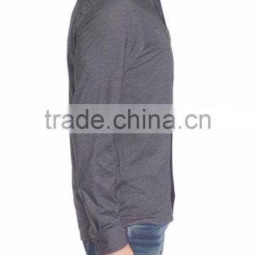 Solid Grey Men's Anti-wrinkle Horse Riding Shirt Made by Top Designers photo-3