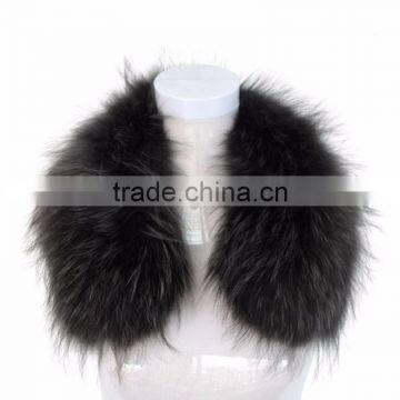 Myfur Top Quality 100% Real Natural and Dyed Raccoon Fur Pom Pom Collar For Women Apparel Accessories