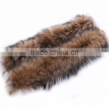 Myfur Wholesale Price Raccoon Fur Trim Customized Color and Size Garment Hood