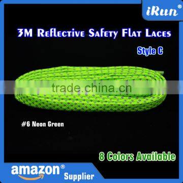 Customized 3M Reflective Shoelaces - 2016 Safety Laces For Sneakers - 8 Lace Colors Available Flat Sports Shoelaces