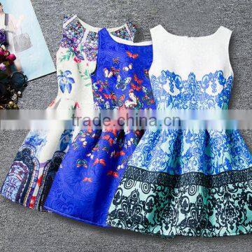 2015 New Design Ruffle Chiffon Flower Girl Dress