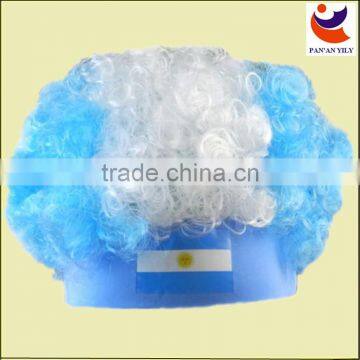 2014 Factory Hot Sale Argentina National Colors Half Wig Cap