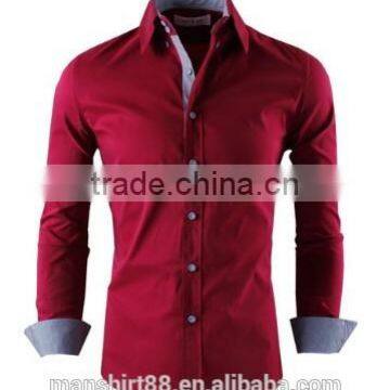 2016 Multi Color High Collar Button Down Slim Fit Casual Shirt for Men photo-4