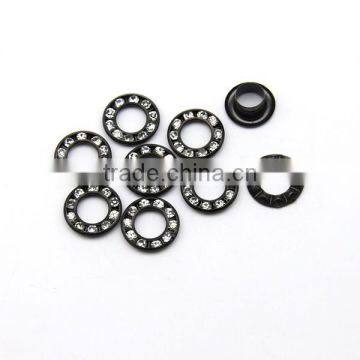 3 Colors 12mm Round Metal Brass Rhinestone Eyelets Crystal Diamond Grommets Glass Eyelets RE-12mm-001 photo-3