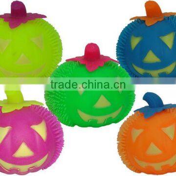 Puffer ball toy squishy TPR LED Halloween pumkin puffer ball toys