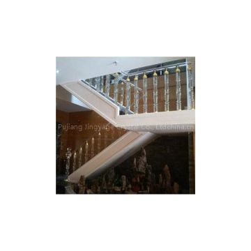 Round Design Crystal Glass Stair Balusters For Home Decoration