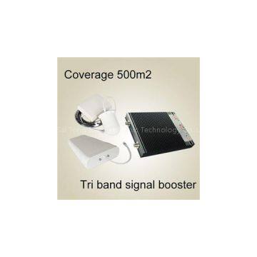 No drop calls!GSM&DCS&WCDMA three frequency bands mobile signal amplifier,890-960/1710-1880/1920-2170MHz frequency