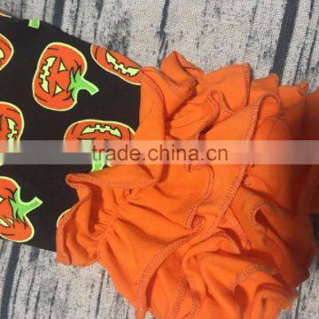 2017 Baby Girls Icing Halloween Pumpkin Raglan Ruffle Cotton Boutique Shirts Children Printed 3/4 Sleeve Raglan Tshirts photo-5