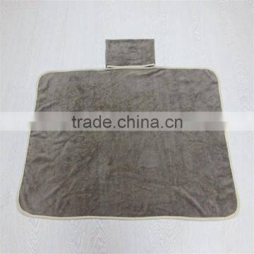 Printed Polyester fleece Quillow (blanket/pillow) for car