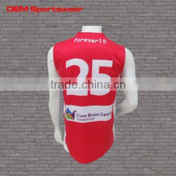 Latest Color Red Design Sleeveless Wholesale Youth Football Jersey photo-2